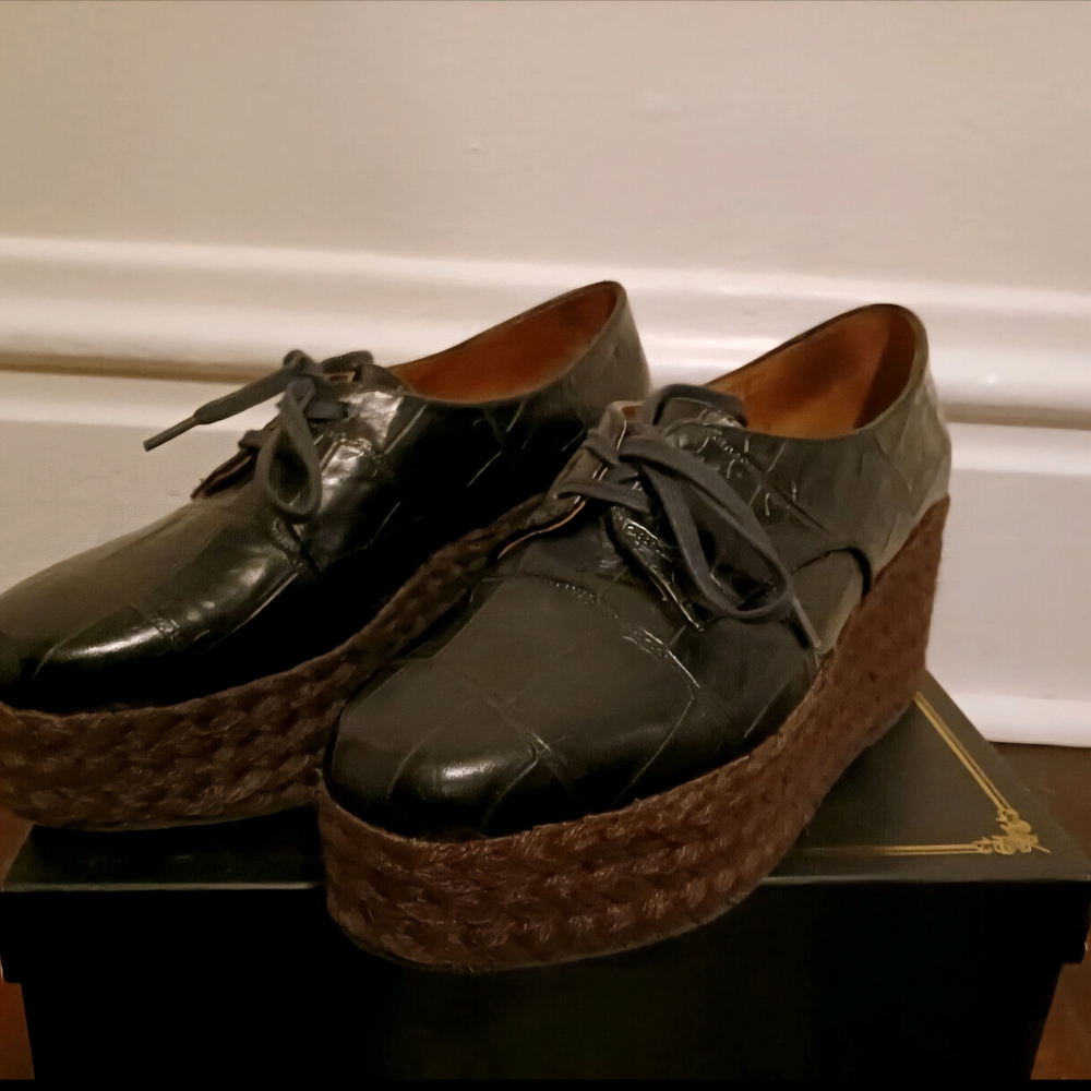 Jeffrey Campbell Black and Brown Platform Oxfords